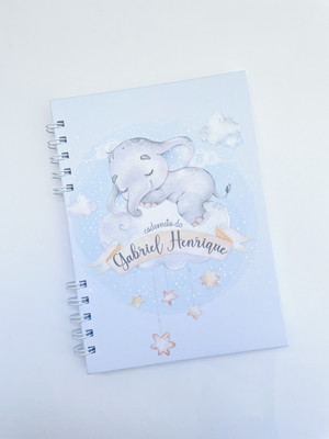Caderneta de vacinação personalizada | elefante nuvens