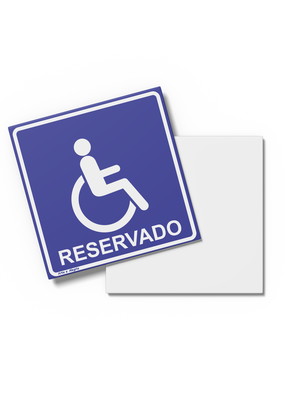 Placa acessibilidade cadeirante 15x15x0,1cm