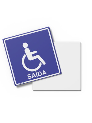 Placa acessibilidade cadeirante 15x15x0,1cm