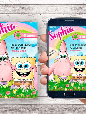Convite virtual - bob esponja menina