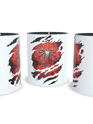Caneca preta homem aranha