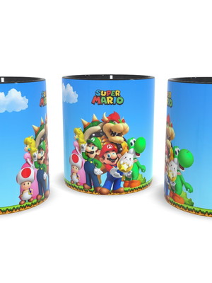 Caneca preta super mario