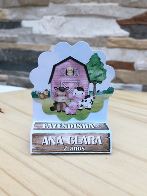 Porta bis duplo fazendinha rosa