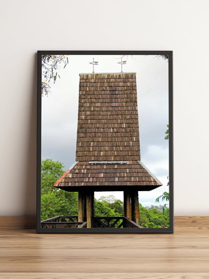 Quadro cabana com telhado de madeira 103