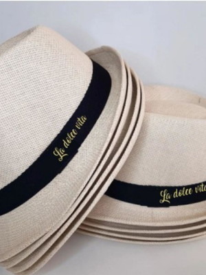 Chapéu panamá personalizado com iniciais