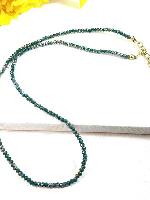 Colar cristal 2mm verde acinzentado
