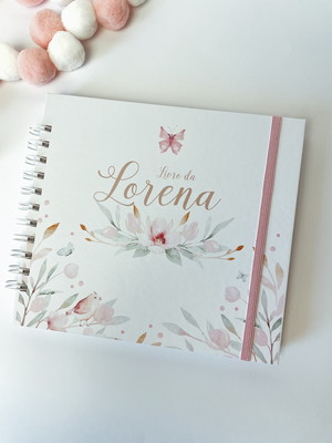 Livro do bebê personalizado | jardim rosa