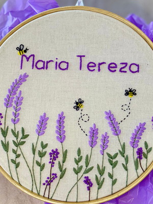 Porta maternidade lavandas