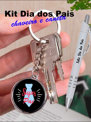 Kit dia dos pais personalizados - chaveiro e caneta -