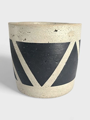 Vaso cachepot decorativo cimento concreto estilizado