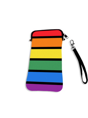 Bolsa case para celular com zíper lgbt colorido