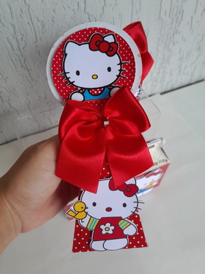 Caixa piramide clássica hello kitty vermelha
