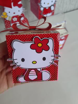 Caixa cubo clássica hello kitty vermelha