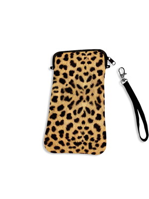 Bolsa case para celular com zíper onça pintada original