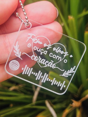 20 chaveiro acrilico com code spotify
