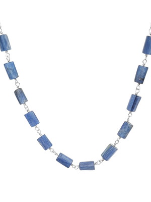 Colar cianita azul pedra natural prata 925