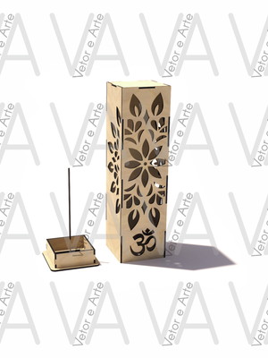 Vetor, incensário, cnc laser