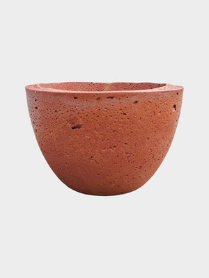 Vaso cachepot rústico concreto pigmentado cuia p