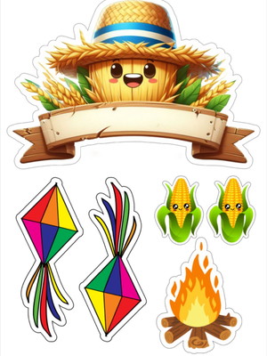 Topo de bolo junino - topper de bolo personalizado