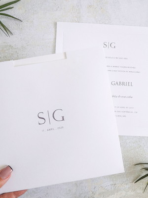 Convite de casamento minimalista - luiza
