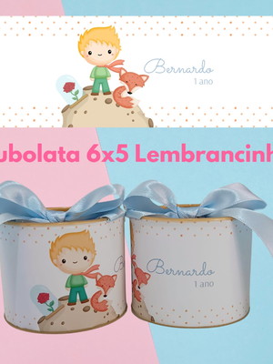 Lembrança pequeno príncipe tubolata 6x5cm com laço