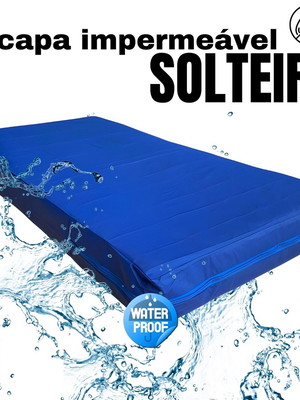 Capa colchão solteiro especial impermeável 88/188/28 - azul