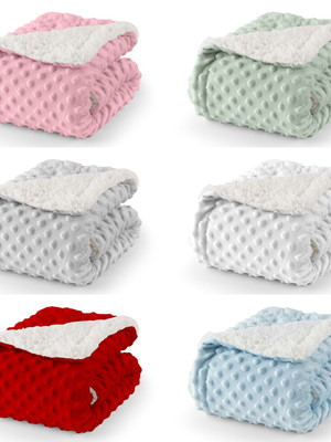 Cobertor para bebê dupla face edredom sherpa várias cores