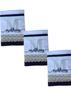 Fraldinha de boca bordada personalizada com nome