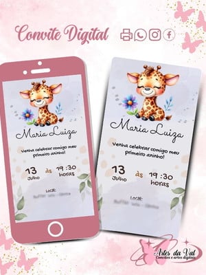 Convite digital - girafa