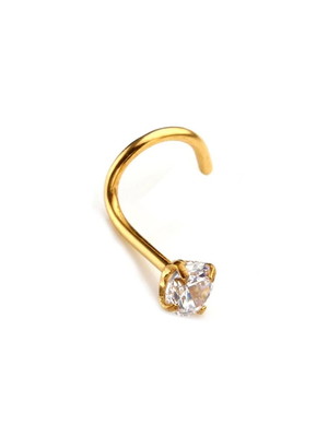 Piercing nariz nostril aço inoxidável ponto de luz dourado