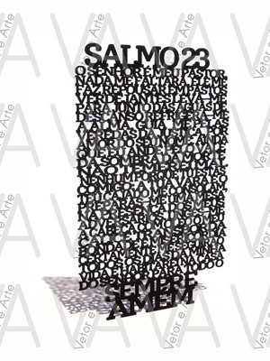 Vetor, salmo 23 vertical, cnc laser