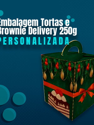 Embalagem tortas e brownie delivery personalizada 250g