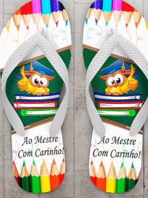 Chinelo dia dos professores personalizado, ao mestre