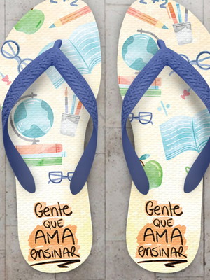 Chinelo dia dos professores material escolar personalizado