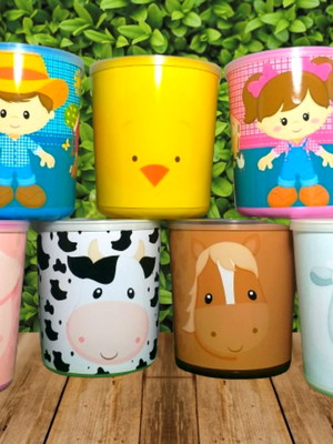 Latas tipo ninho fazendinha(vazio) - kit com 15