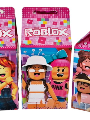 Caixa milk roblox rosa lembrancinhas roblox rosa - 10 unid.