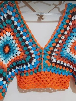 Blusa square de crochê