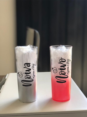 Kit 40 copos long drink degradê personalizados