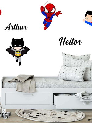 Adesivo de parede super heróis ctg