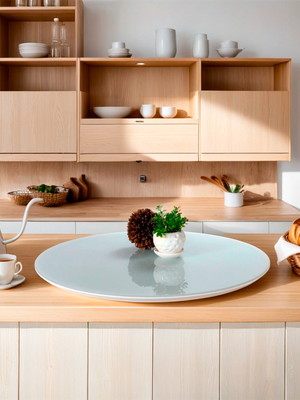 Prato giratório 60 cm diâmetro branco com vidro
