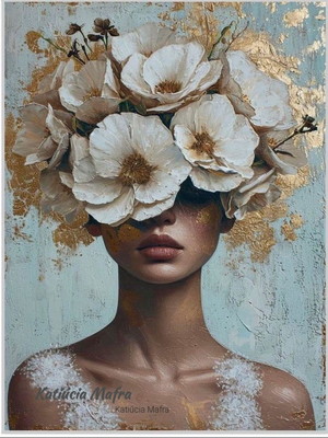 Quadro pintura em tela "flower crown"