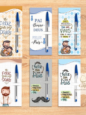 Lembrancinhas dia dos pais - card com caneta
