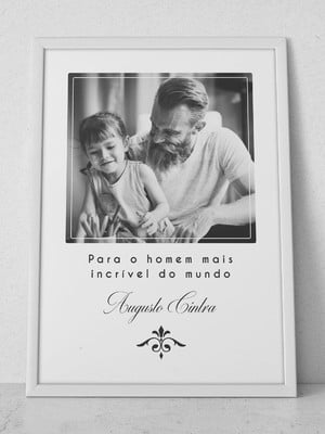 Quadro de dia dos pais personalizado com foto e frase