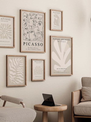 Kit 6 quadros decorativos moldura matisse picasso