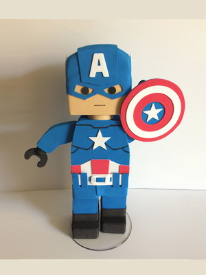 Kit 2 bonecos de 70 cm - homem aranha e capitão américa