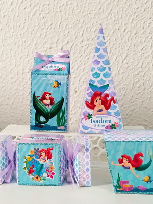 Kit 20 caixas simples pequena sereia