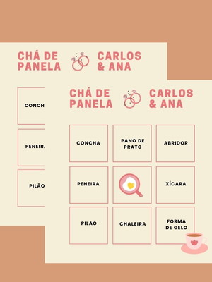 Chá de panela - bingo