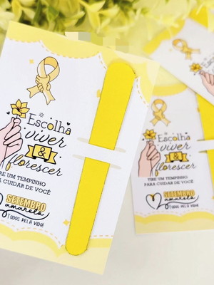 Card com mini lixa- setembro amarelo