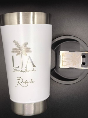 Copo preto térmico personalizado no laser