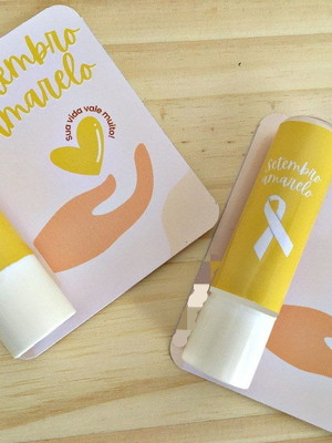 Card com hidratante labial- manteiga de cacau- setembro amar
